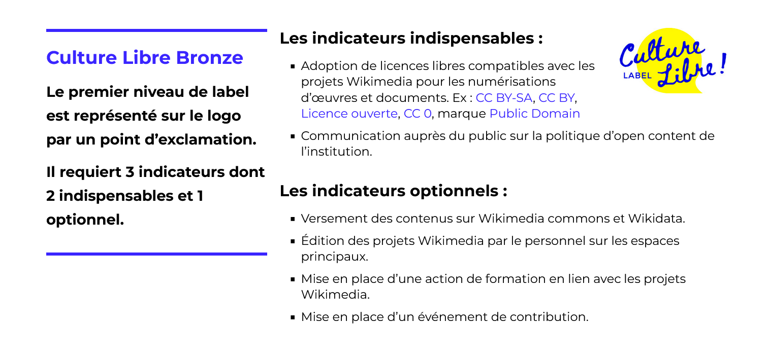 Pr��sentation du Label Culture Libre niveau Bronze